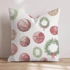 Basketballs and Christmas Wreaths Throw Pillow - Hillcroft Home