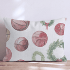 Basketballs and Christmas Wreaths Throw Pillow - Hillcroft Home