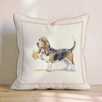 Basset Hound Lager Throw Pillow - Hillcroft Home