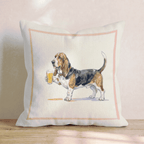 Basset Hound Lager Throw Pillow - Hillcroft Home