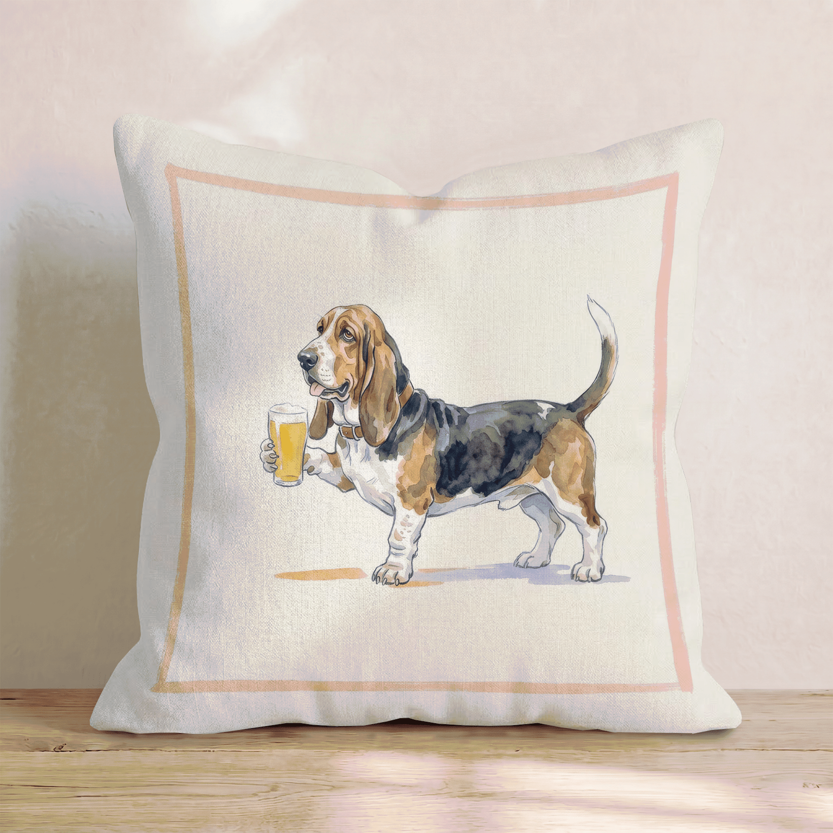 Basset Hound Lager Throw Pillow - Hillcroft Home