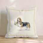 Basset Hound Matcha Throw Pillow - Hillcroft Home
