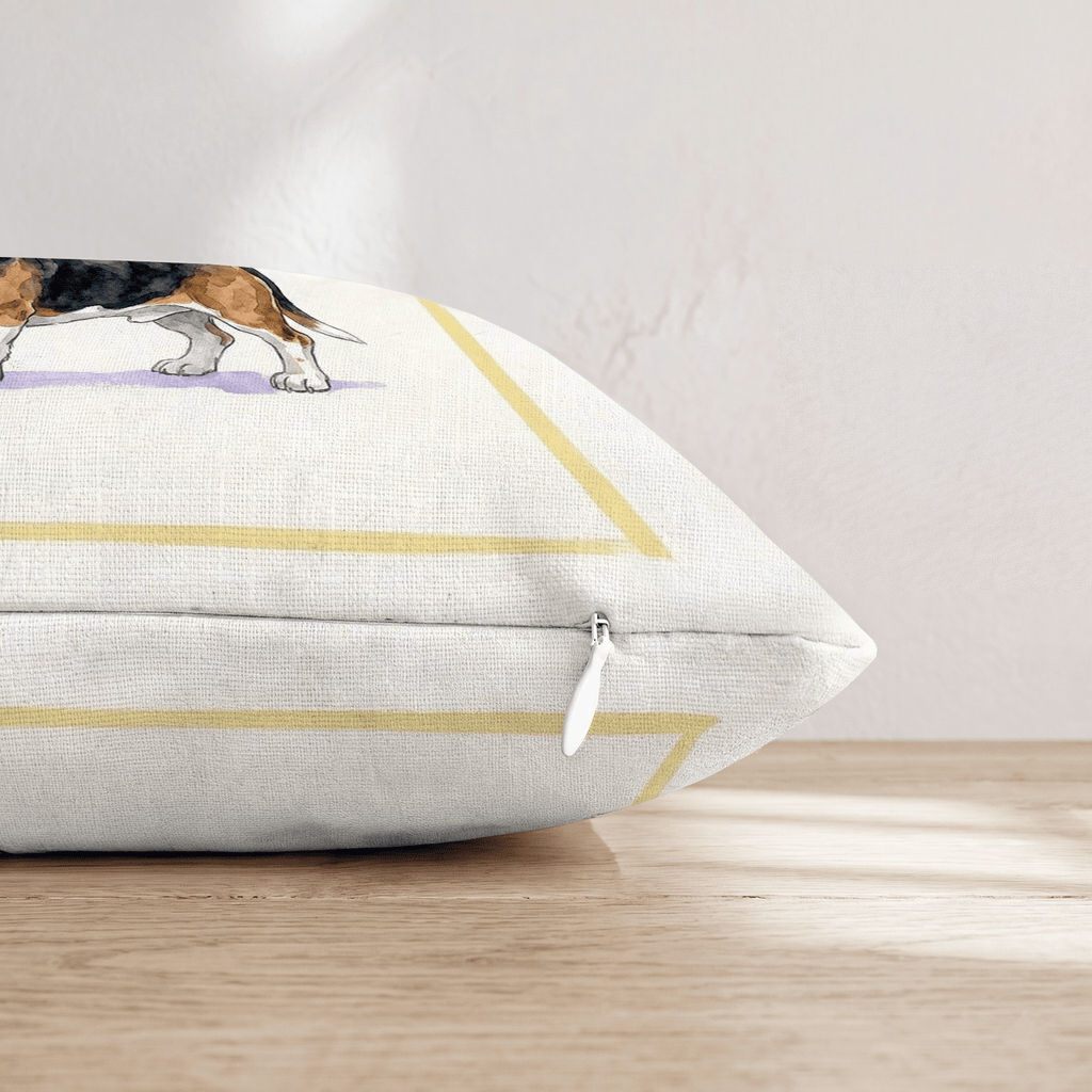 Basset Hound Matcha Throw Pillow - Hillcroft Home