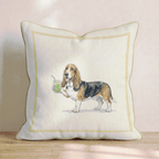 Basset Hound Matcha Throw Pillow - Hillcroft Home