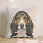 Basset Hound Portrait Throw Pillow - Hillcroft Home