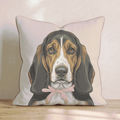 Basset Hound Portrait Throw Pillow - Hillcroft Home