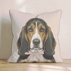 Basset Hound Portrait Throw Pillow - Hillcroft Home