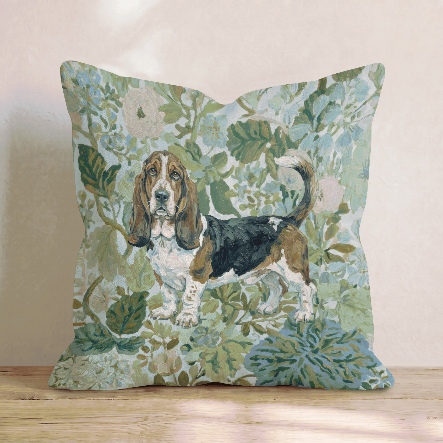 Basset Hound Power Throw Pillow - Hillcroft Home