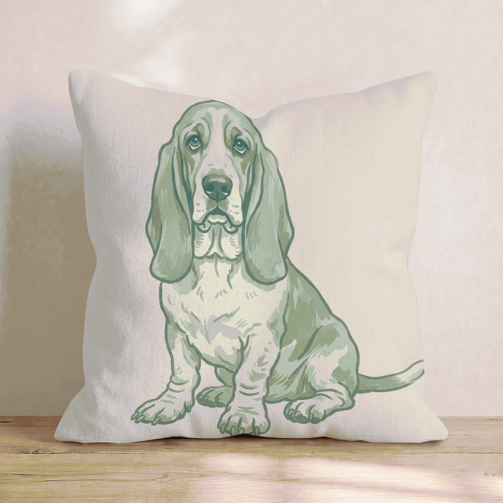 Basset Hound Throw Pillow - Hillcroft Home