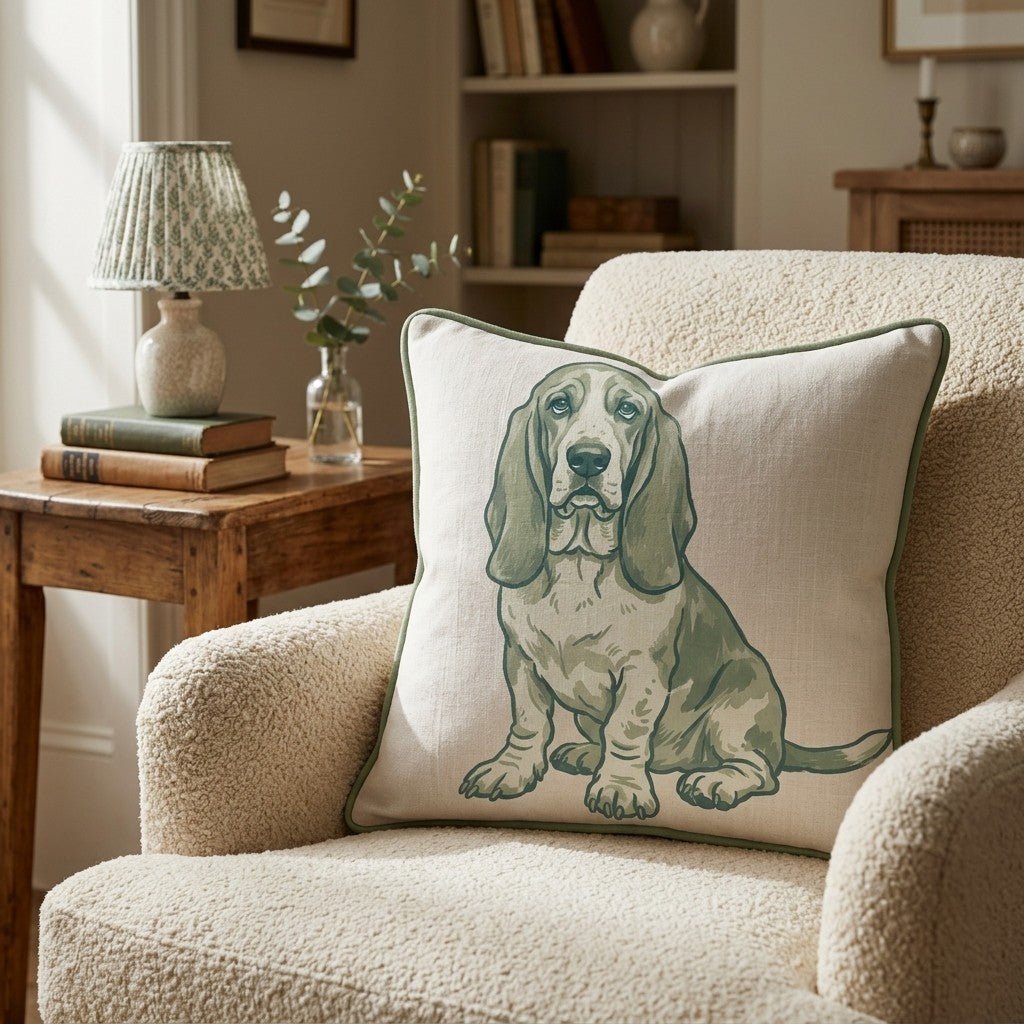 Basset Hound Throw Pillow - Hillcroft Home