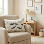 Bat Swarm Teal Throw Pillow - Hillcroft Home
