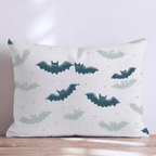 Bat Swarm Teal Throw Pillow - Hillcroft Home