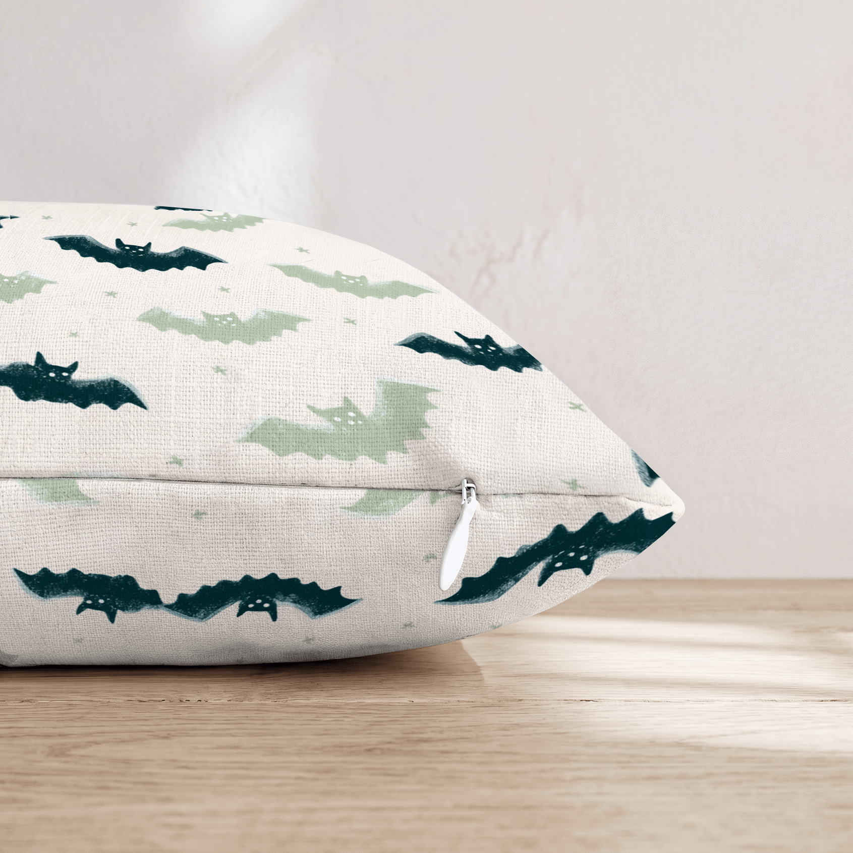 Bat Swarm Teal Throw Pillow - Hillcroft Home