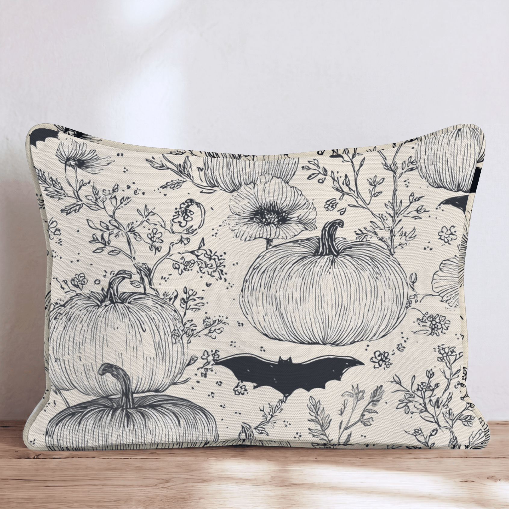 Bats and Botanicals Throw Pillow - Hillcroft Home