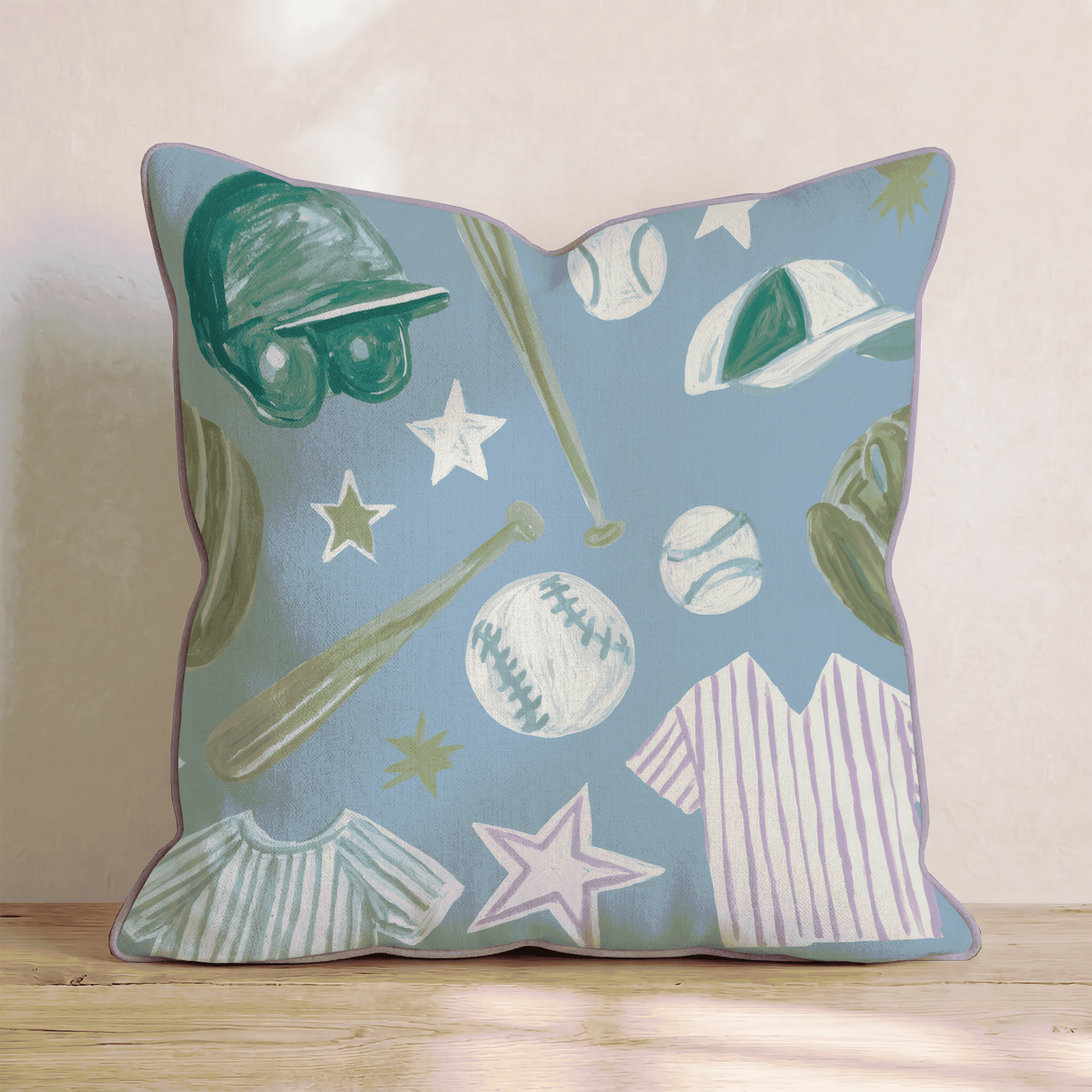 Bats & Bases_ Throw Pillow - Hillcroft Home