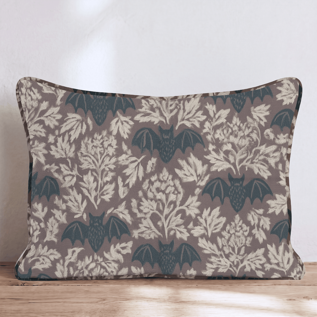 Bats Damask Throw Pillow - Hillcroft Home