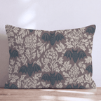 Bats Damask Throw Pillow - Hillcroft Home
