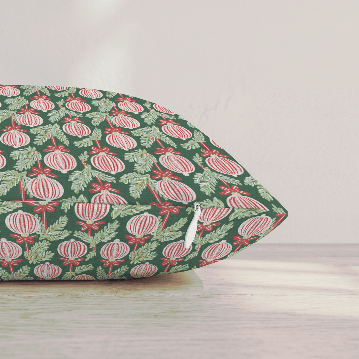 Bauble Bough Throw Pillow throw pillow - Hillcroft Home