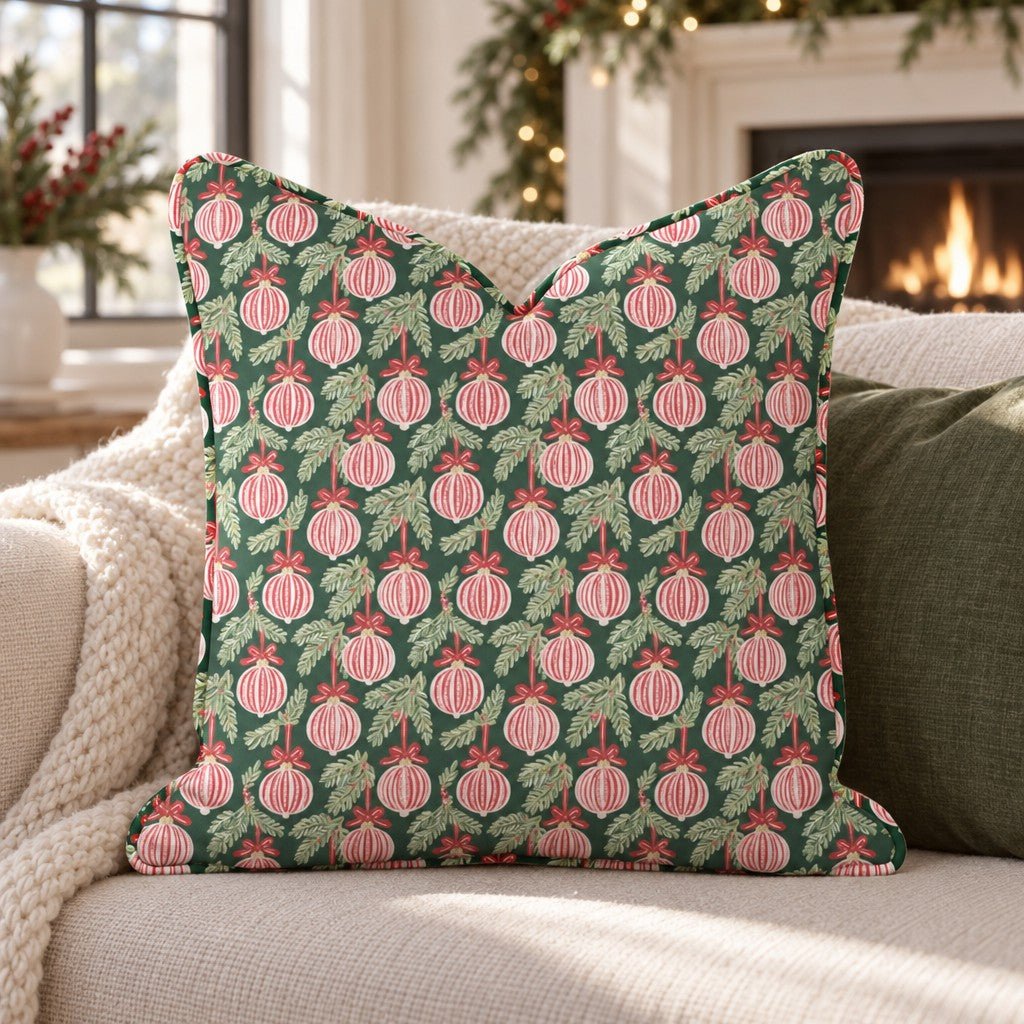 Bauble Bough Throw Pillow throw pillow - Hillcroft Home