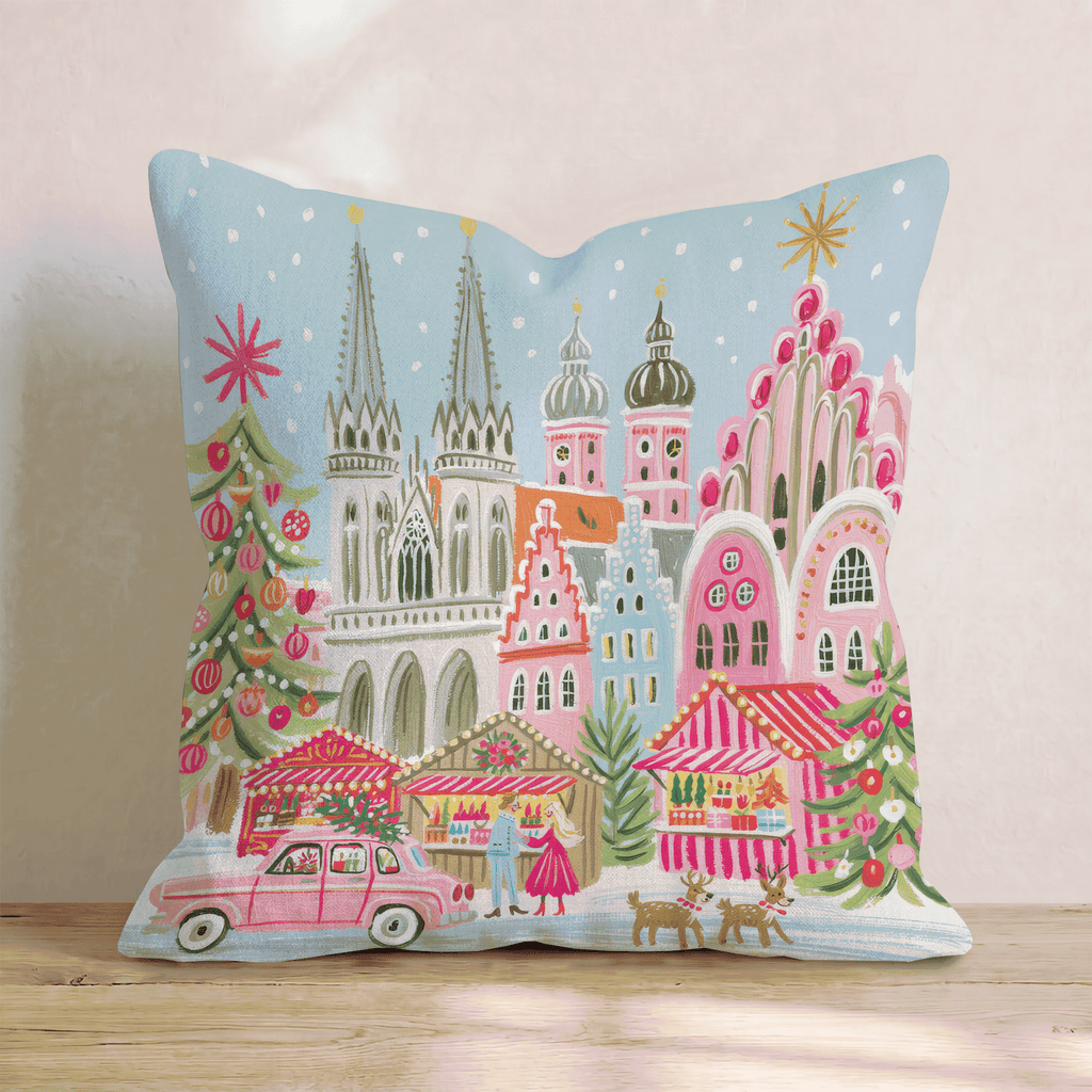 Bavarian Market Sleigh Throw Pillow - Hillcroft Home