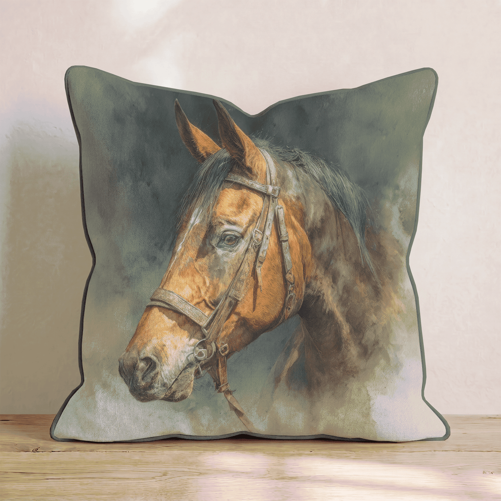 Bay Horse Bridle Throw Pillow - Hillcroft Home