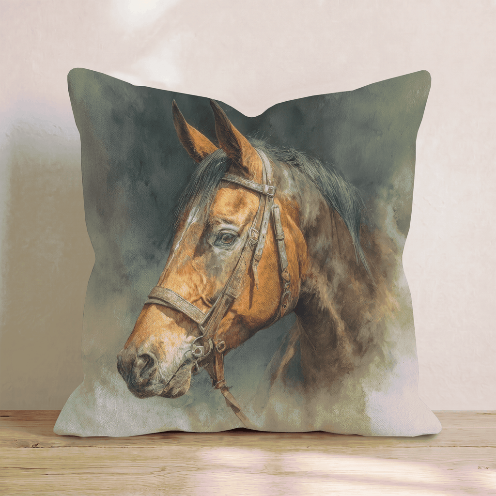 Bay Horse Bridle Throw Pillow - Hillcroft Home