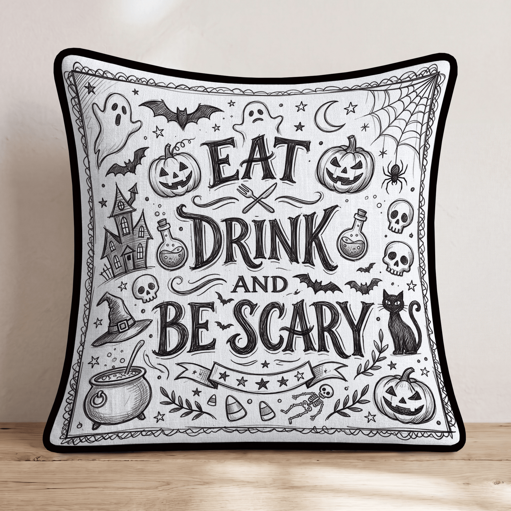 Be Scary Throw Pillow - Hillcroft Home