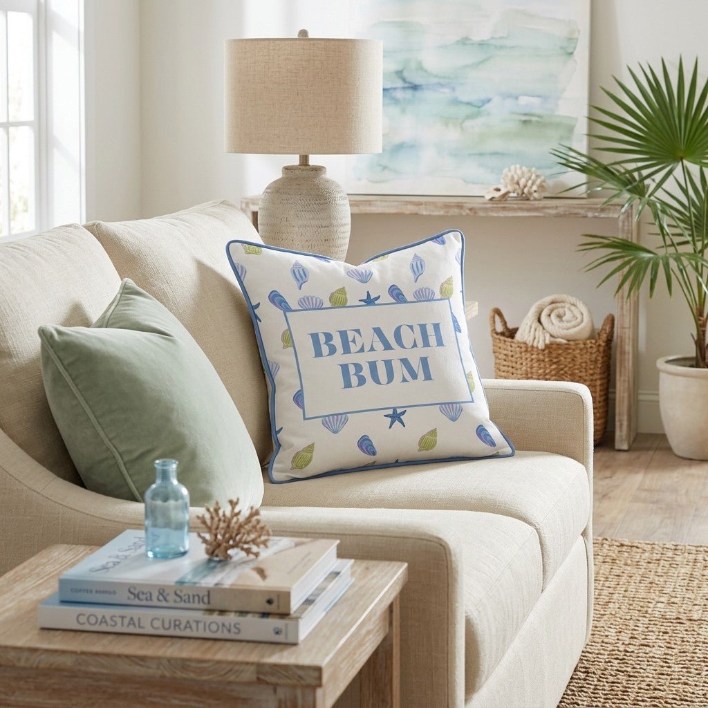 Beach Bum Throw Pillow - Hillcroft Home