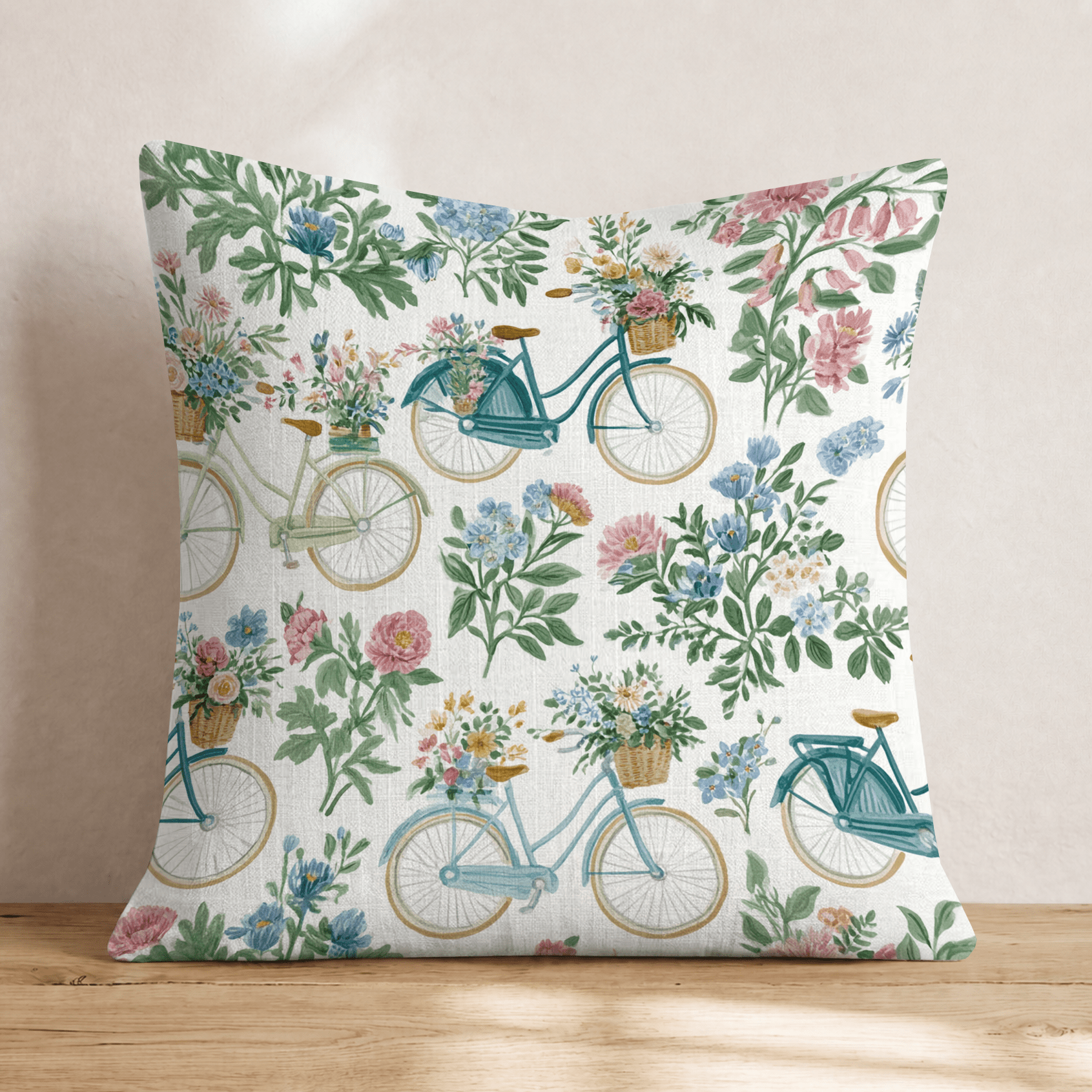 Beach Cruiser Sunday Throw Pillow - Hillcroft Home