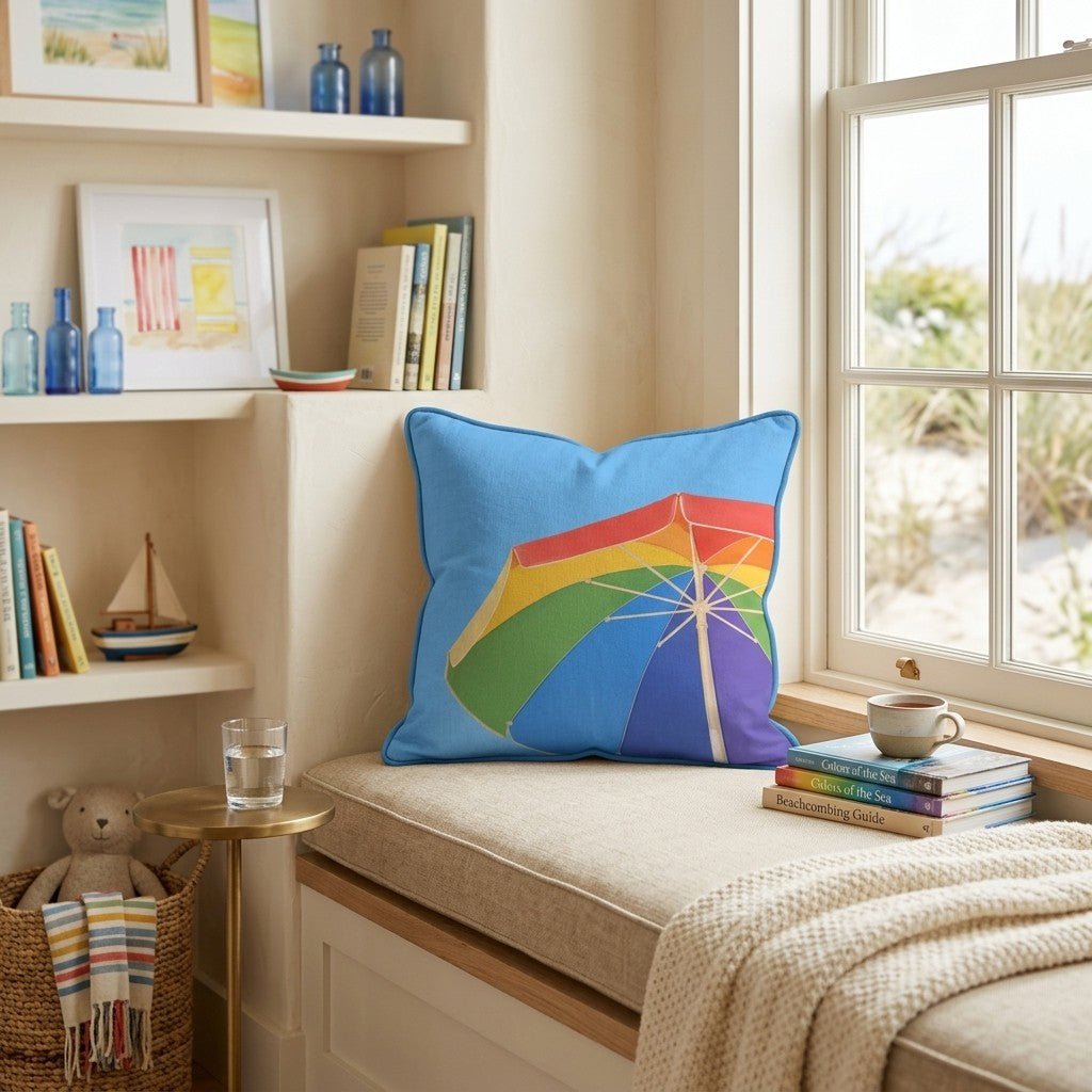 Beach Umbrella Throw Pillow - Hillcroft Home