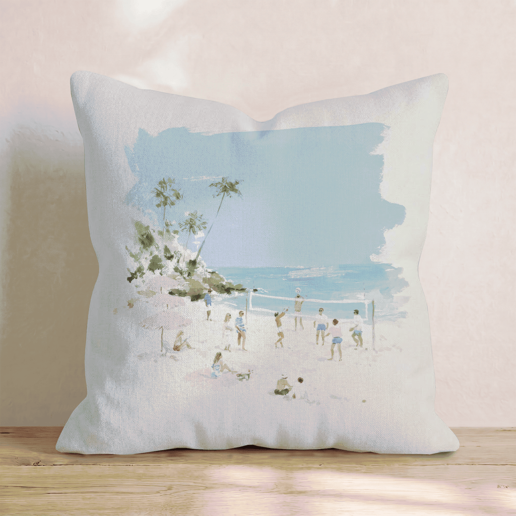 Beach Volley Scene Throw Pillow - Hillcroft Home
