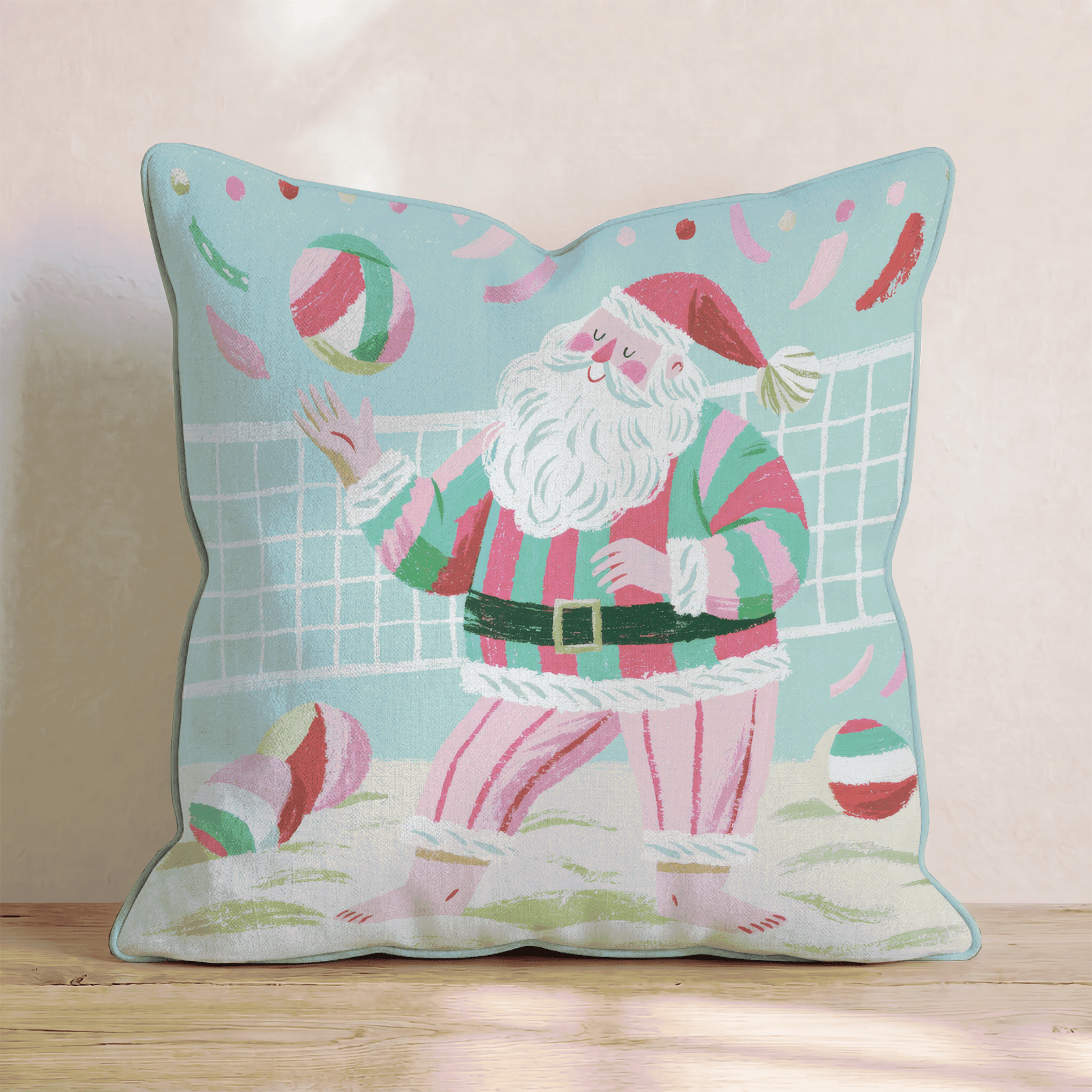 Beach Volleyball Serve Throw Pillow - Hillcroft Home