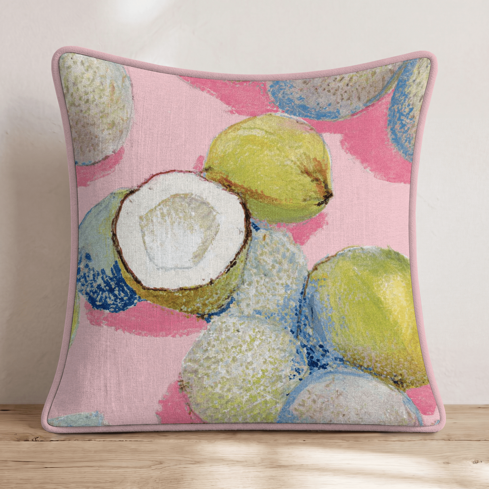 beachy cocnuts Throw Pillow - Hillcroft Home