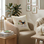 Beagle Matcha Throw Pillow - Hillcroft Home