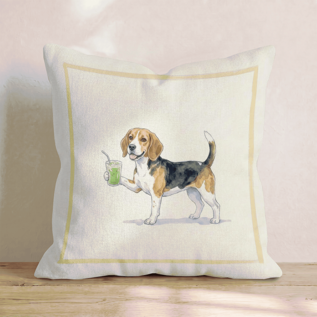 Beagle Matcha Throw Pillow - Hillcroft Home
