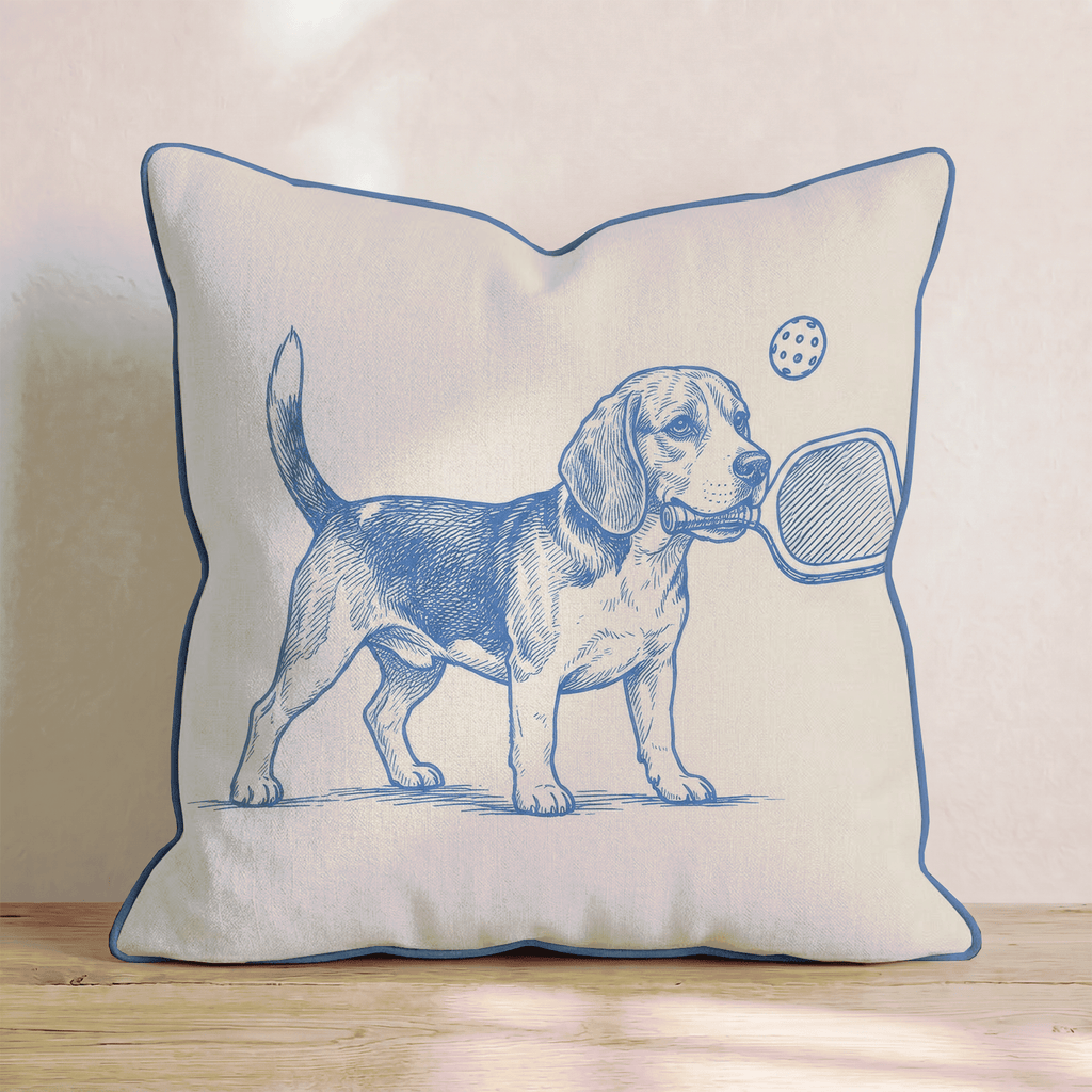 Beagle Pickleball Throw Pillow - Hillcroft Home