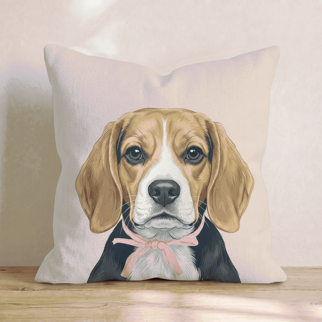 Beagle Portrait_ Throw Pillow - Hillcroft Home