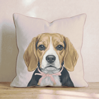 Beagle Portrait_ Throw Pillow - Hillcroft Home