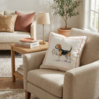 Beagle Tumbler Throw Pillow - Hillcroft Home