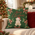 Beary Little Christmas Throw Pillow throw pillow - Hillcroft Home
