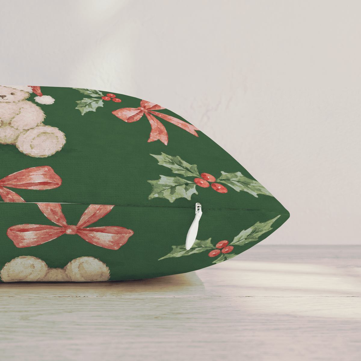 Beary Little Christmas Throw Pillow throw pillow - Hillcroft Home