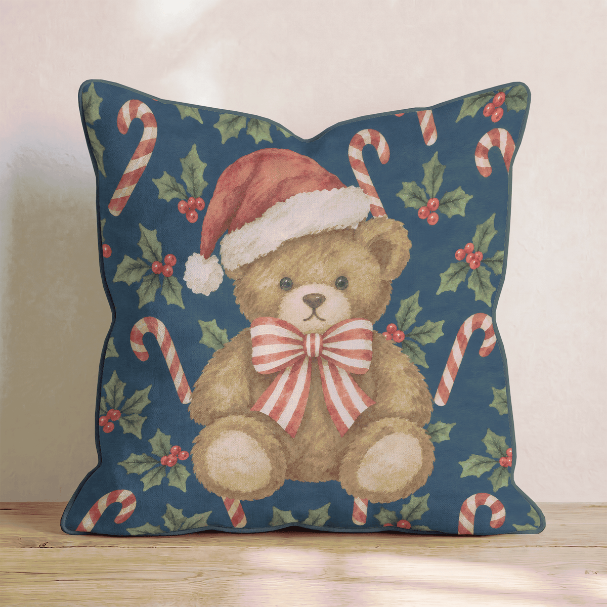 Beary Merry Throw Pillow throw pillow - Hillcroft Home