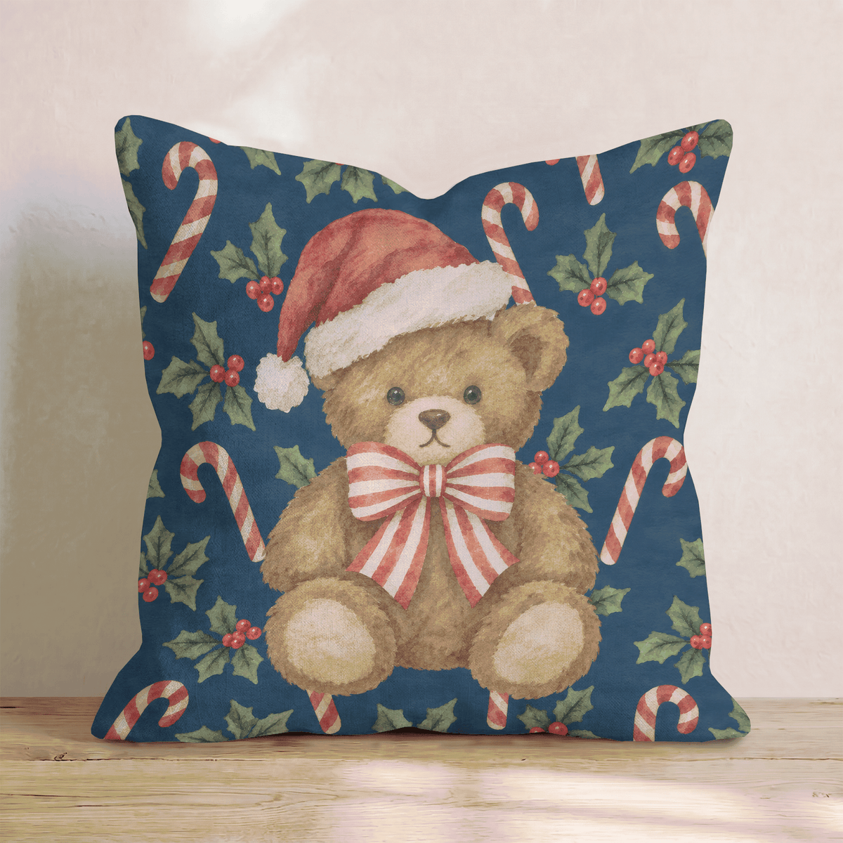Beary Merry Throw Pillow throw pillow - Hillcroft Home