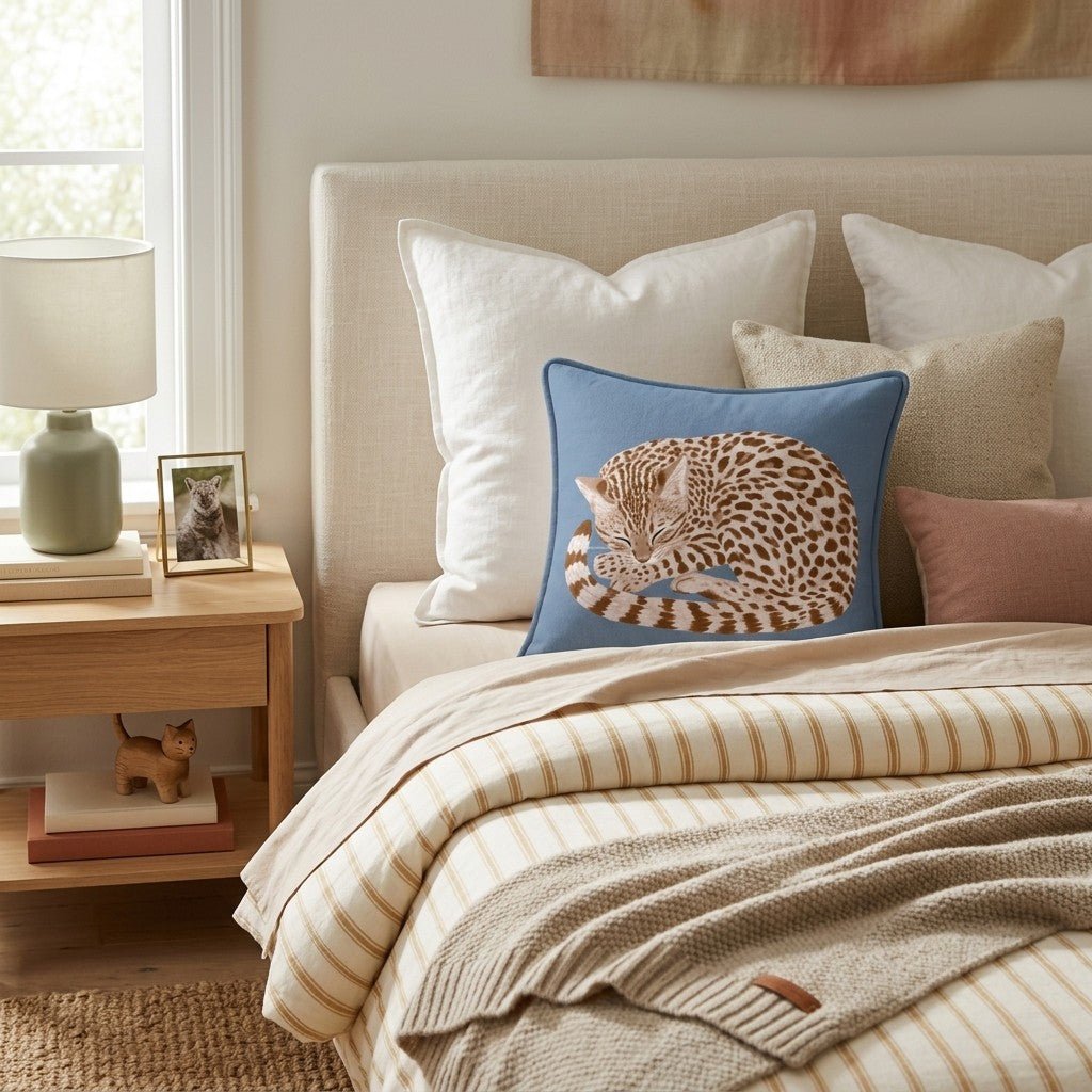 Bedtime Bengal Throw Pillow - Hillcroft Home