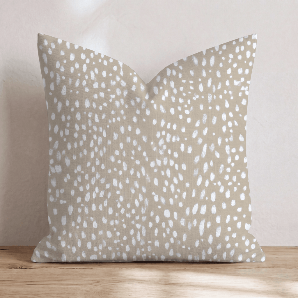Beige Fawn Throw Pillow - Hillcroft Home