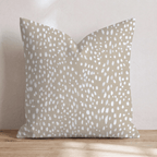 Beige Fawn Throw Pillow - Hillcroft Home