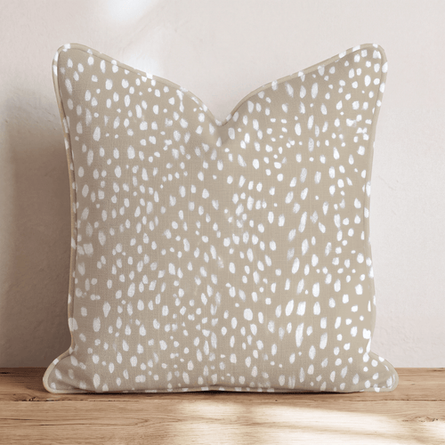Beige Fawn Throw Pillow - Hillcroft Home
