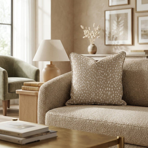 Beige Fawn Throw Pillow - Hillcroft Home