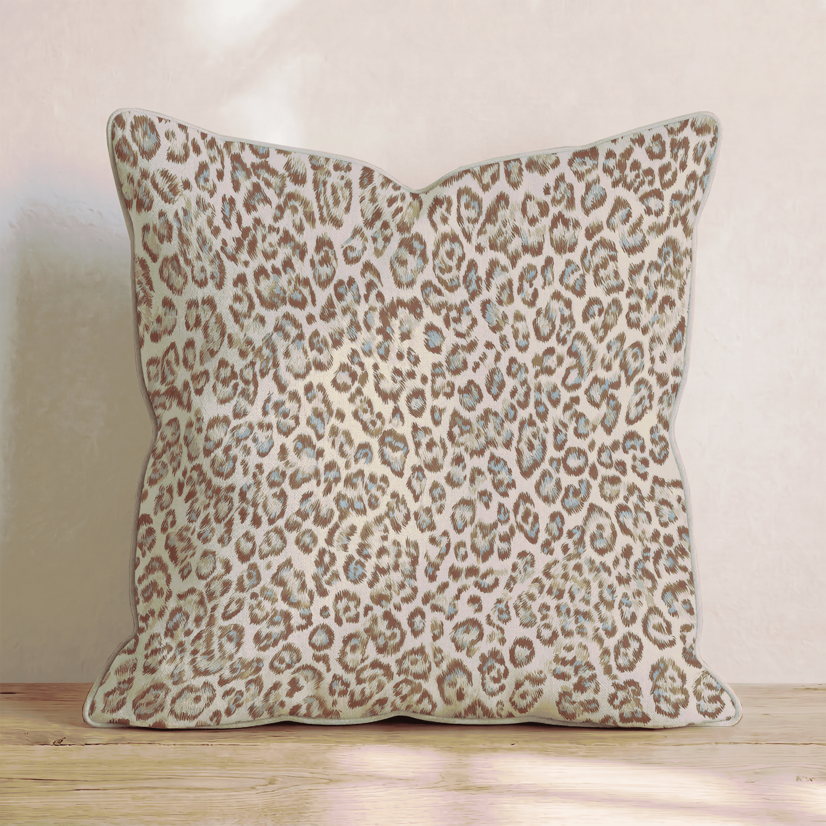 Beige Leopard Throw Pillow - Hillcroft Home