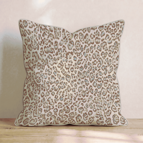 Beige Leopard Throw Pillow - Hillcroft Home